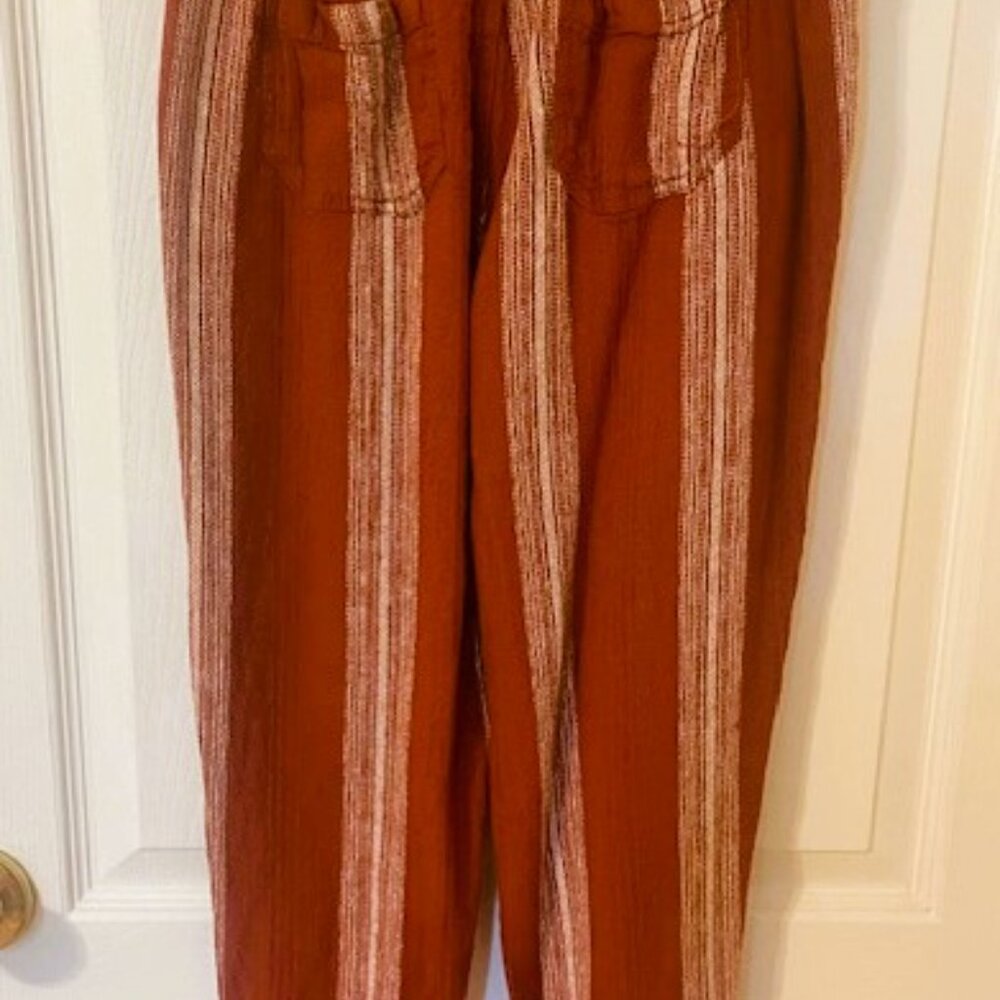 Rewash Rust Red Striped Cropped Pants - Picture 9 of 9